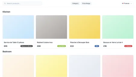 French product library with Maisons du Monde, Leroy Merlin, and more